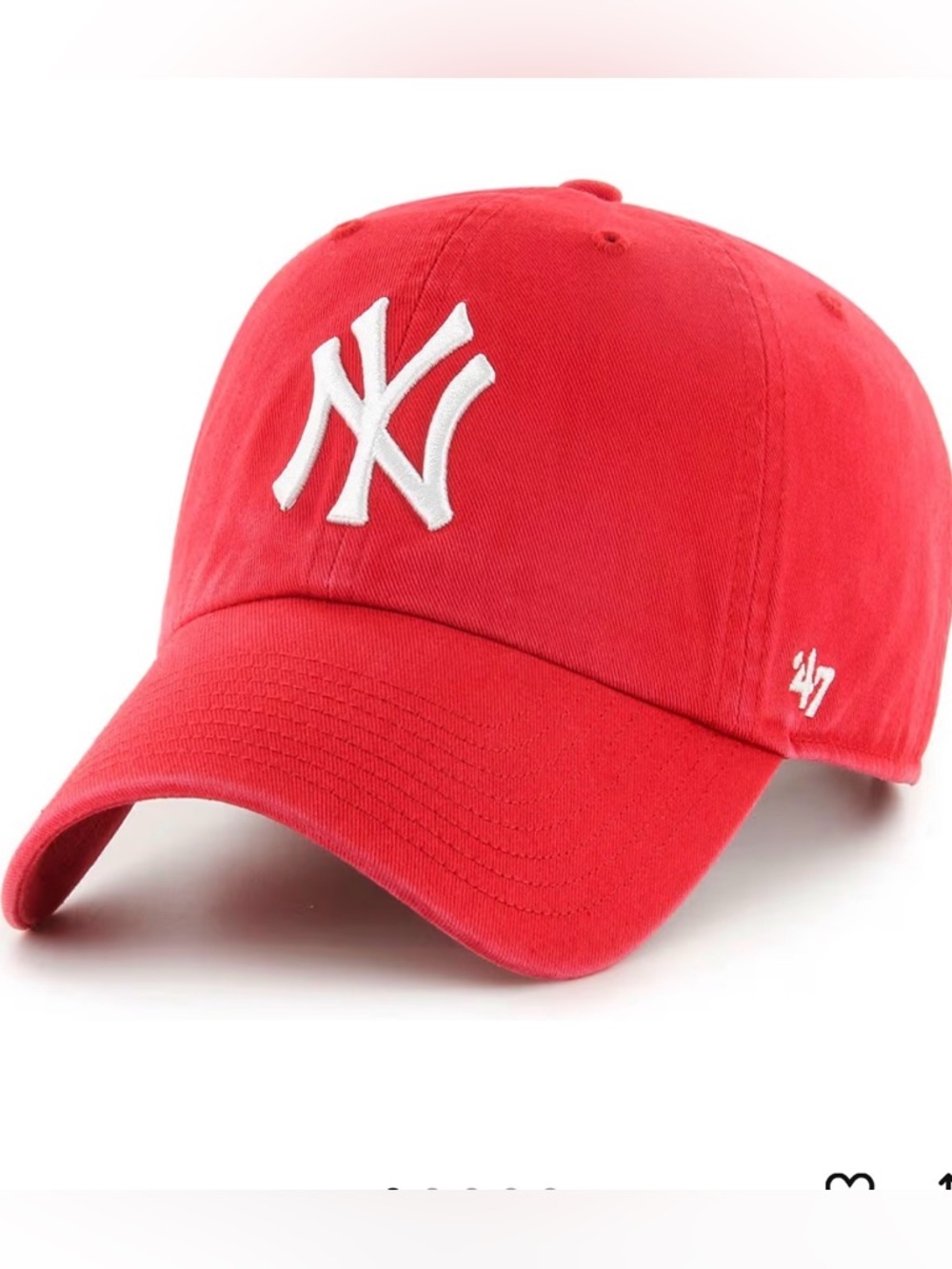 47 Red Baseball Cap with White NY Logo